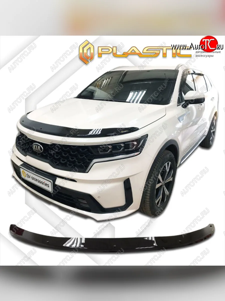 Дефлектор капота CA-Plastic KIA Sorento MQ4 (2020-2022) (classic черный, без надписи)  в Керчи Республика Крым