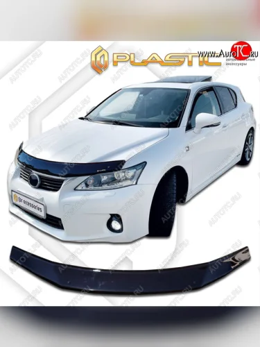 Дефлектор капота CA-Plastic (classic черный) Lexus CT200h A10 дорестайлинг (2011-2013)