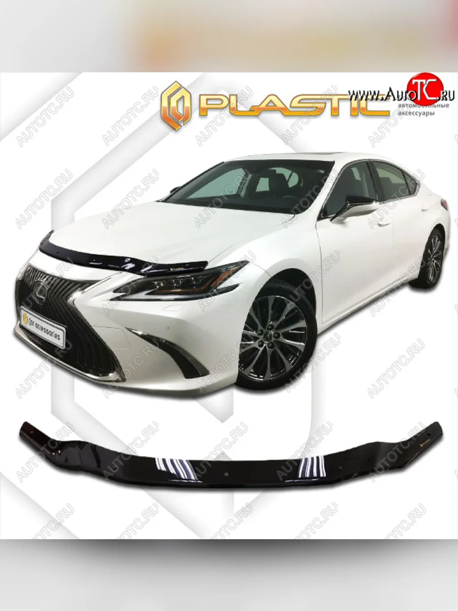 Дефлектор капота CA-Plastic Lexus ES350 XV70 дорестайлинг (2018-2021) (classic черный, без надписи)  в Керчи Республика Крым