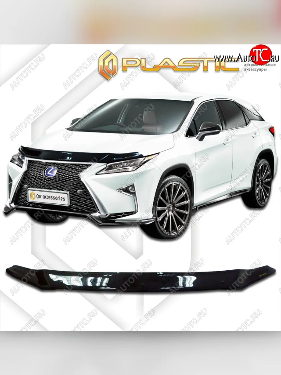 Дефлектор капота CA-Plastic Lexus RX350L AL20 рестайлинг (2019-2022) (classic черный, без надписи)  в Перми Пермском крае