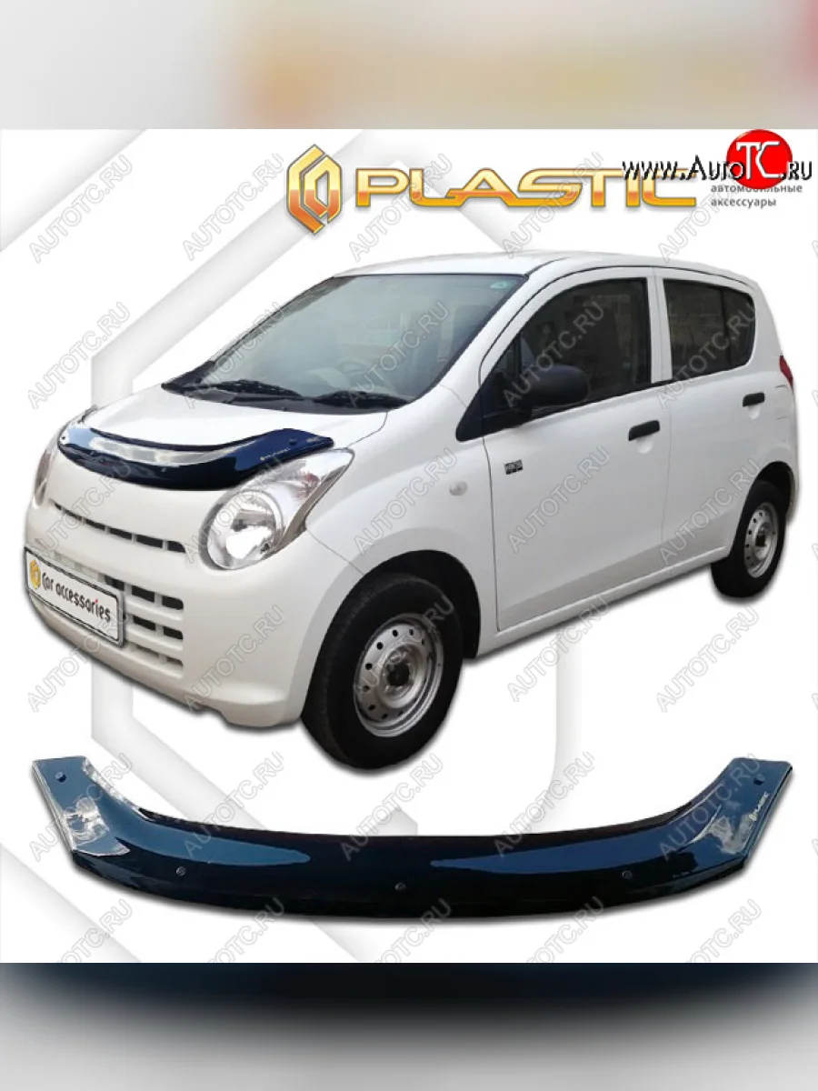 Дефлектор капота CA-Plastic Mazda Carol HB25S, HB35S хэтчбек 5 дв. (2009-2014) (classic черный, без надписи)  в Керчи Республика Крым