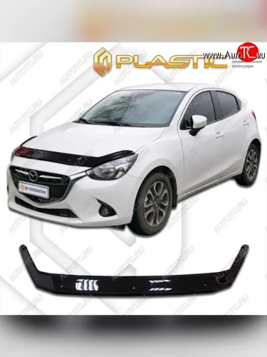 Дефлектор капота CA-Plastic (classic черный) Mazda Demio 4 DJ (2014-2019)