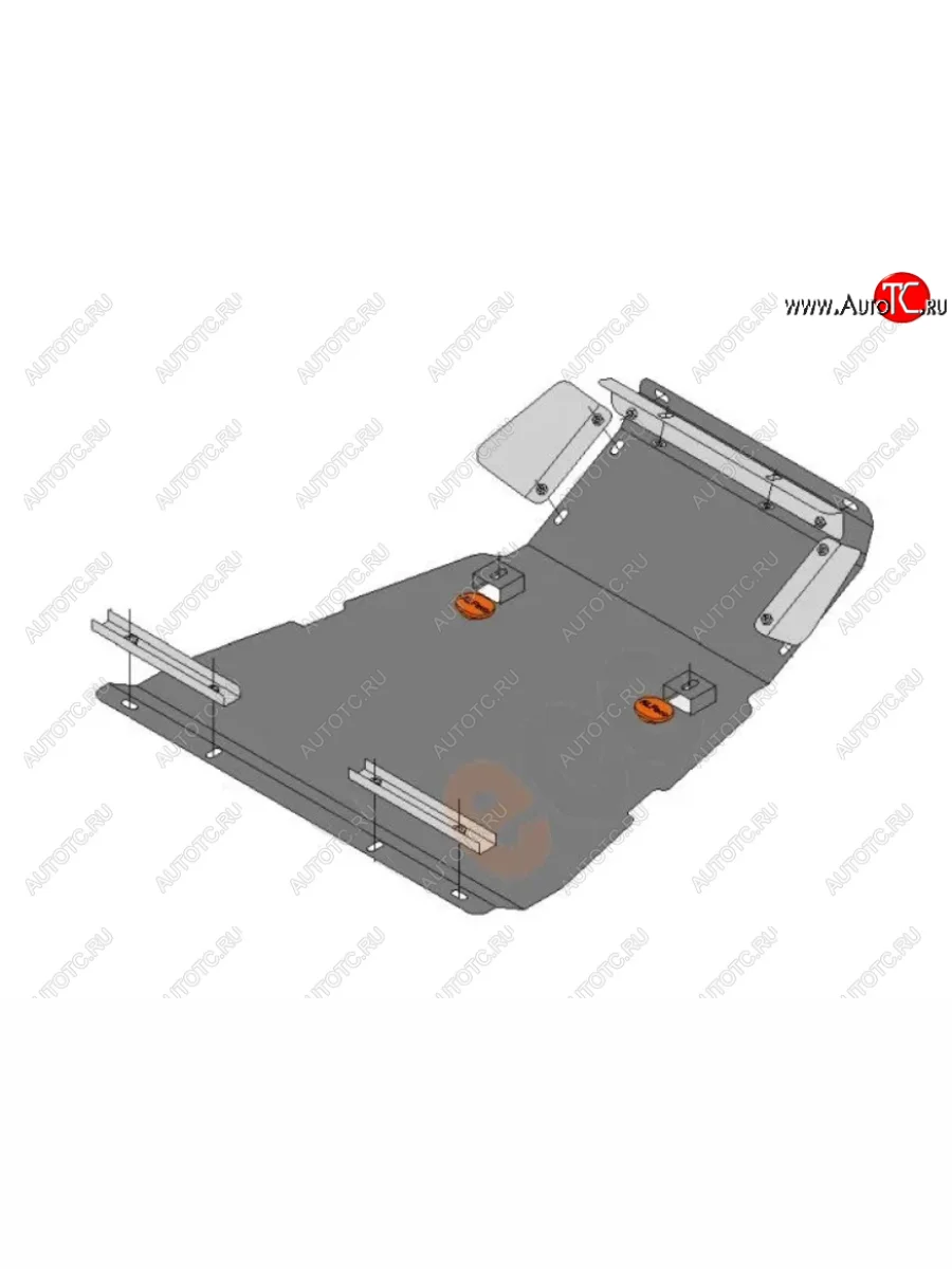 Защита картера двигателя и рулевых тяг (V-1,7) Alfeco Лада ВАЗ Нива Трэвел (212300-80) (2021-2025) (Сталь 2 мм)  в Керчи Республика Крым