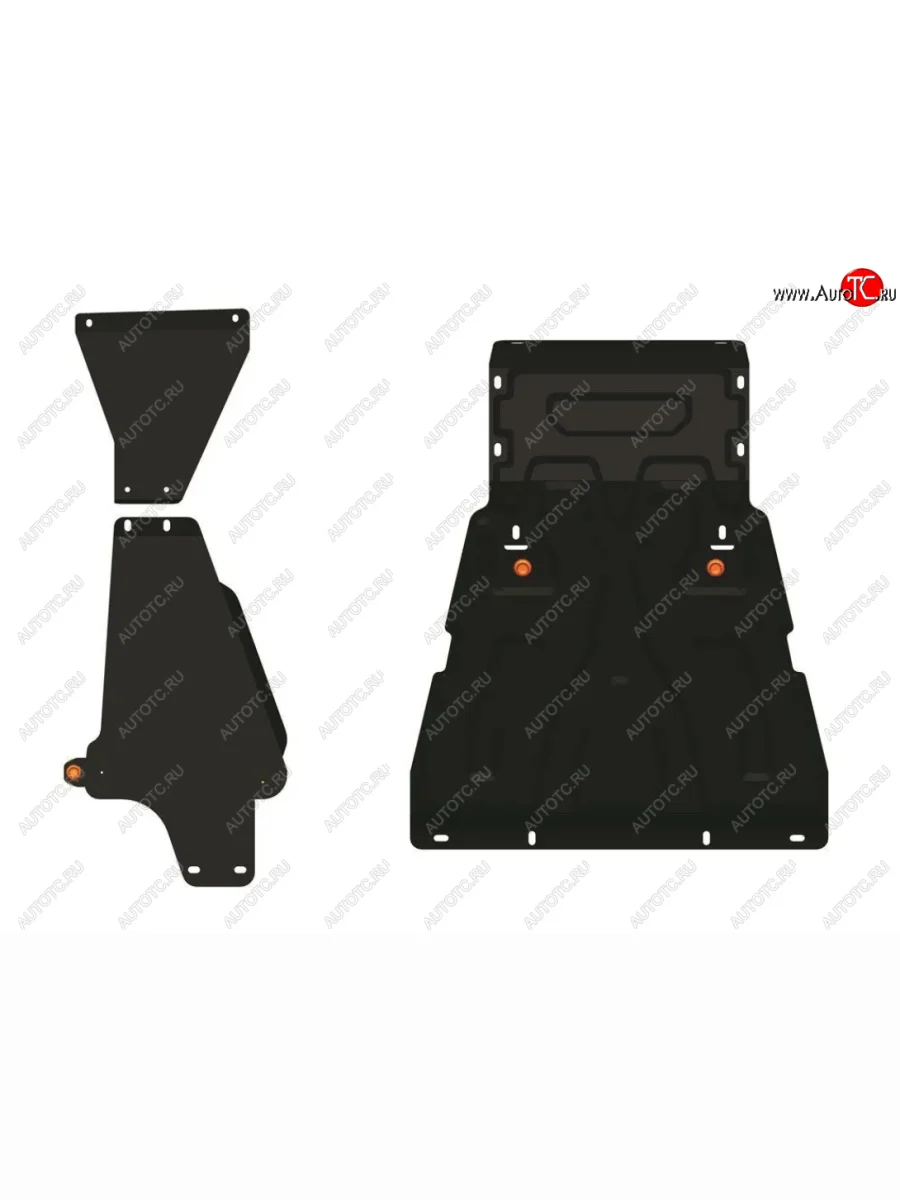 Защита картера двигателя, рулевых тяг, КПП и РК (V-1,7, 3 части) Alfeco Лада ВАЗ Нива Трэвел (212300-80) (2021-2025) (Алюминий 3 мм)  в Самаре Самарской области