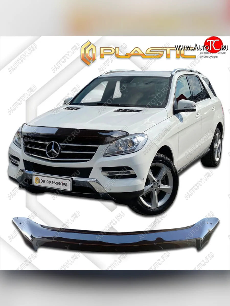 Дефлектор капота CA-Plastic Mercedes-Benz ML class W166 (2011-2015) (classic черный, без надписи)  в Перми Пермском крае