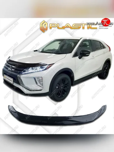 Дефлектор капота CA-Plastic (cерия Сlassic черный) Mitsubishi Eclipse Cross GK дорестайлинг (2017-2021)