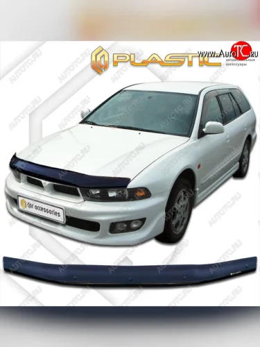Дефлектор капота CA-Plastic (classic черный) Mitsubishi Legnum EA,EC универсал дорестайлинг (1996-1998)