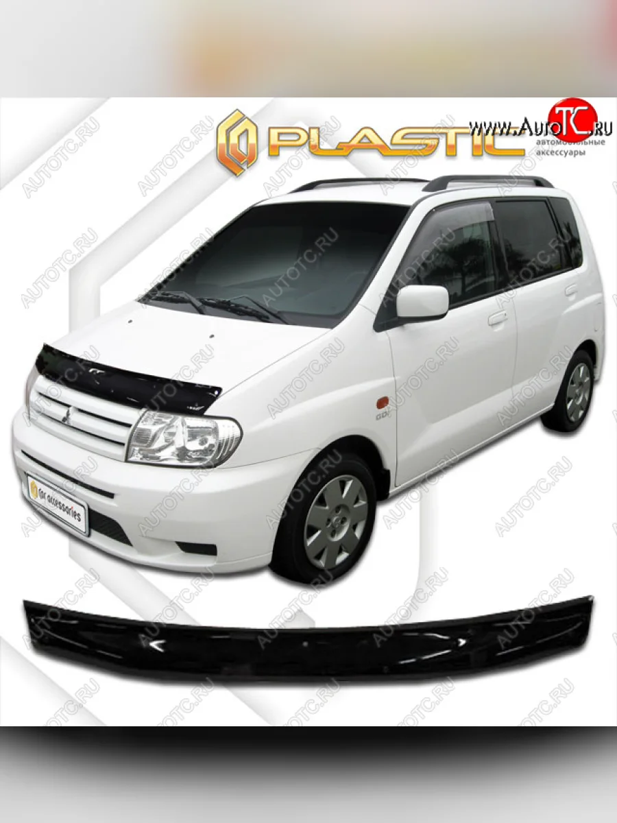 Дефлектор капота CA-Plastic Mitsubishi Mirage Dingo CQ рестайлинг (2001-2002) (classic черный, без надписи)  в Перми Пермском крае