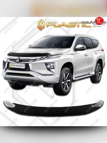 Дефлектор капота CA-Plastic (classic черный) Mitsubishi Pajero Sport QF рестайлинг (2019-2022)