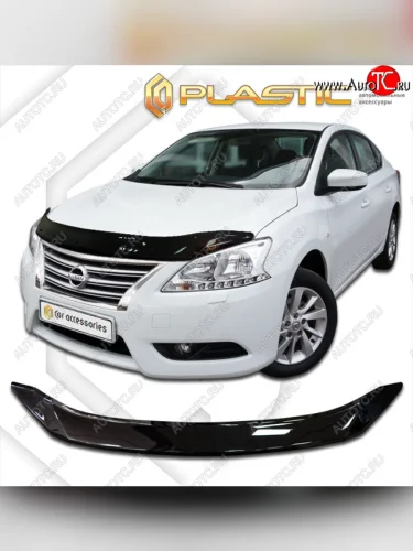 Дефлектор капота CA-Plastic (classic черный) Nissan Bluebird Sylphy  NB17 (2012-2017) седан