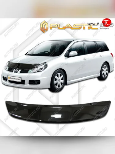 Дефлектор капота CA-Plastic (classic черный) Nissan Wingroad  3 Y12 (2005-2018)