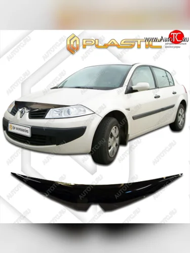 Дефлектор капота CA-Plastic (classic черный) Renault Megane  универсал (2006-2009)  рестайлинг