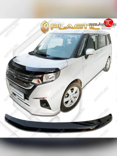 Дефлектор капота CA-Plastic (classic черный) Suzuki Solio MA37S,MA47S,MA27S хэтчбэк 5 дв. (2020-2025)