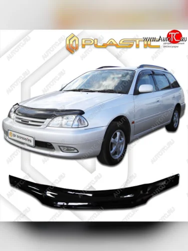 Дефлектор капота CA-Plastic (classic черный) Toyota Avensis T220 седан рестайлинг (2000-2003)