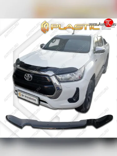 Дефлектор капота CA-Plastic (classic черный) Toyota Hilux  AN120 (2020-2025) 2-ой рестайлинг