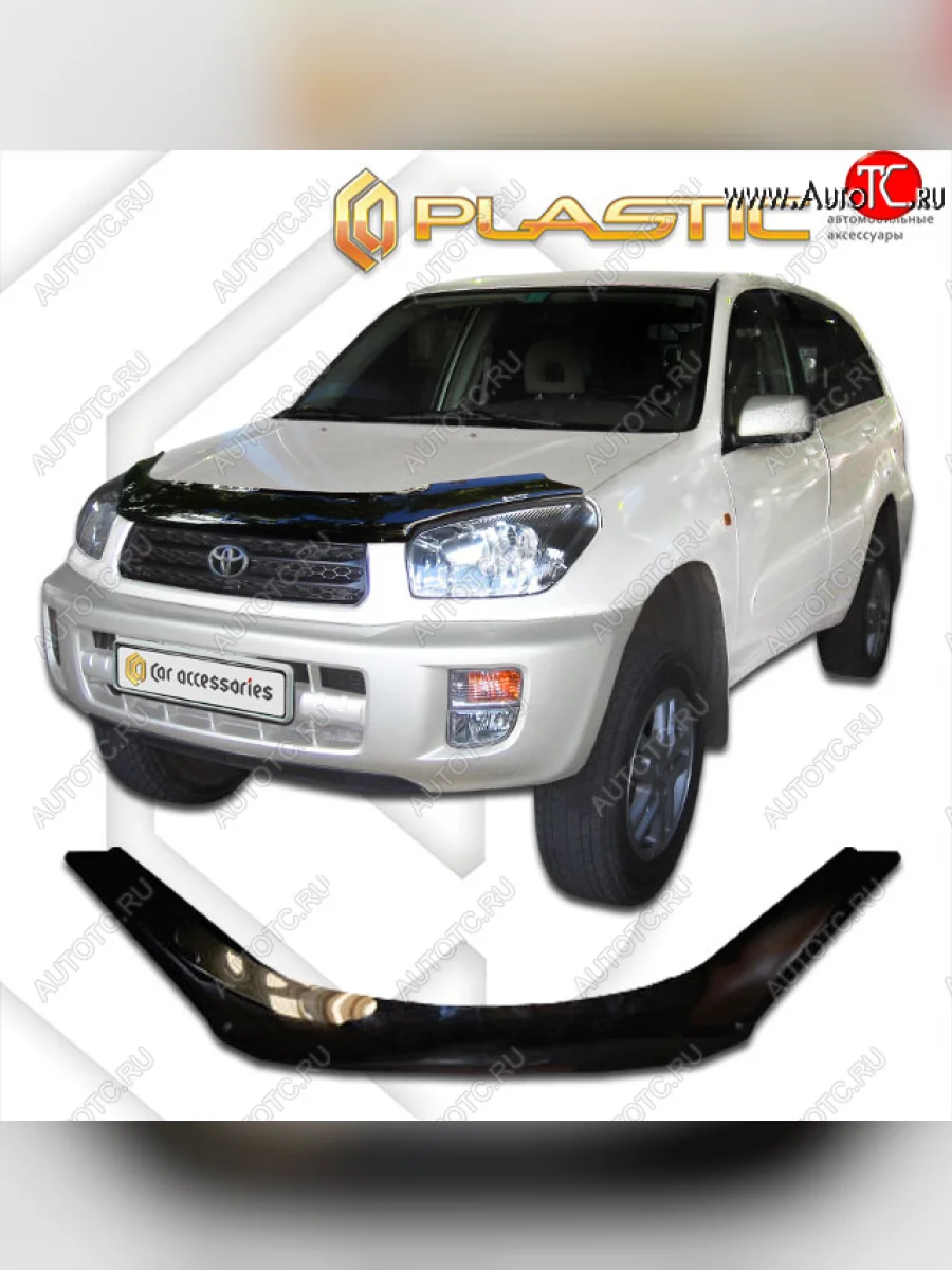 Дефлектор капота CA-Plastic Toyota RAV4 CA20 3 дв. дорестайлинг (2000-2003) (classic черный, без надписи)  в Самаре Самарской области