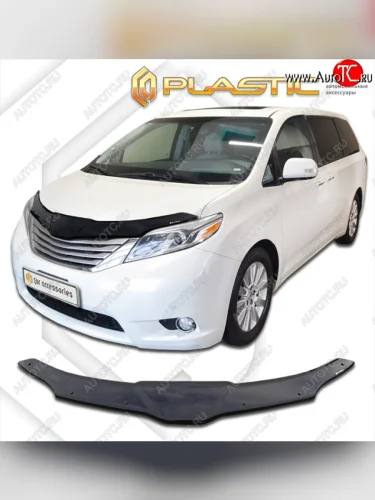 Дефлектор капота CA-Plastic (classic черный) Toyota Sienna XL30 дорестайлинг (2010-2017)