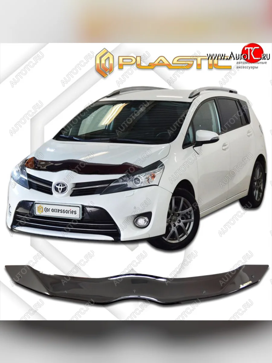 Дефлектор капота CA-Plastic Toyota Verso R20 рестайлинг (2013-2018) (classic черный, без надписи)  в Самаре Самарской области