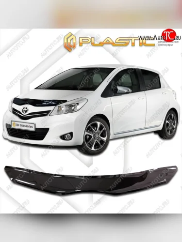 Дефлектор капота CA-Plastic (classic черный) Toyota Yaris XP130 хэтчбэк 5 дв. дорестайлинг (2010-2014)