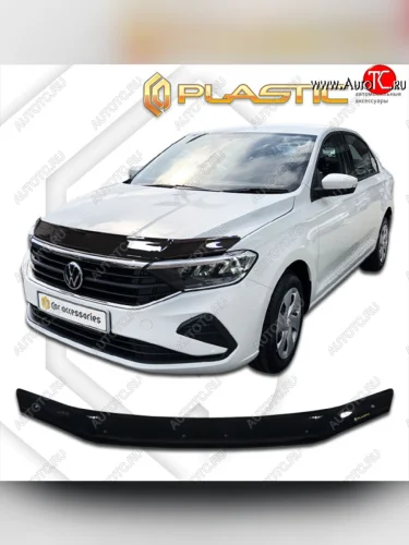 Дефлектор капота CA-Plastic (classic черный) Volkswagen Polo Mk6 лифтбек (2020-2022)