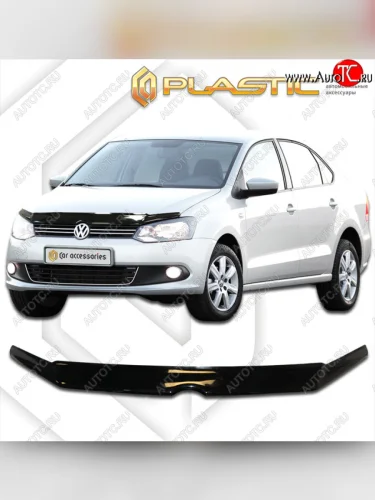 Дефлектор капота CA-Plastic (classic черный) Volkswagen Polo Mk5 6R,6C,61 седан дорестайлинг (2009-2015)