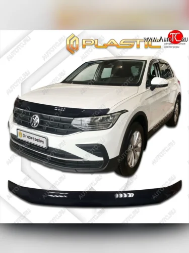 Дефлектор капота CA-Plastic (classic черный) Volkswagen Tiguan Mk2 рестайлинг (2020-2022)