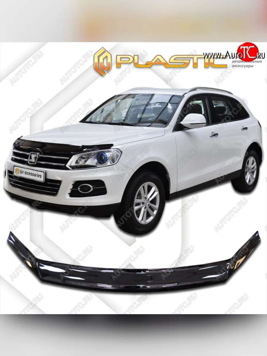 Дефлектор капота CA-Plastic Zotye T600 (2014-2021) (classic черный, без надписи)  в Самаре Самарской области