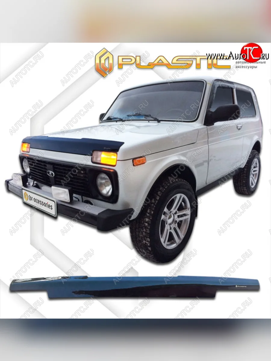 Дефлектор капота CA-Plastic Лада ВАЗ нива 4х4 2121 3 дв. 1-ый рестайлинг (2019-2021) (classic черный, без надписи)  в Керчи Республика Крым