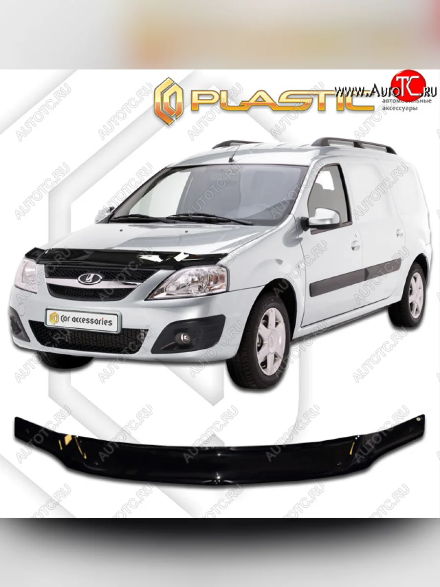 Дефлектор капота (фургон) CA-Plastic Лада ВАЗ Ларгус дорестайлинг R90 (2012-2021) (classic черный, без надписи)  в Керчи Республика Крым