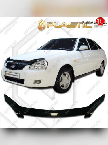 Дефлектор капота CA-Plastic (classic черный) Лада ВАЗ Приора 2172 хэтчбек дорестайлинг (2008-2014)