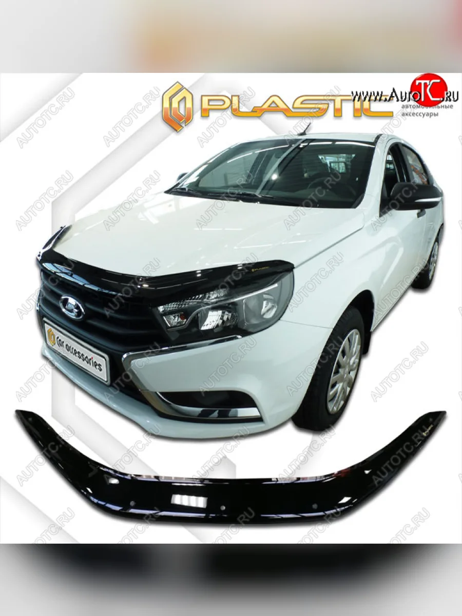 Дефлектор капота CA-Plastic Лада ВАЗ Веста Кросс NG SW 2181 универсал рестайлинг (2022-2025) (classic черный, без надписи)  в Керчи Республика Крым