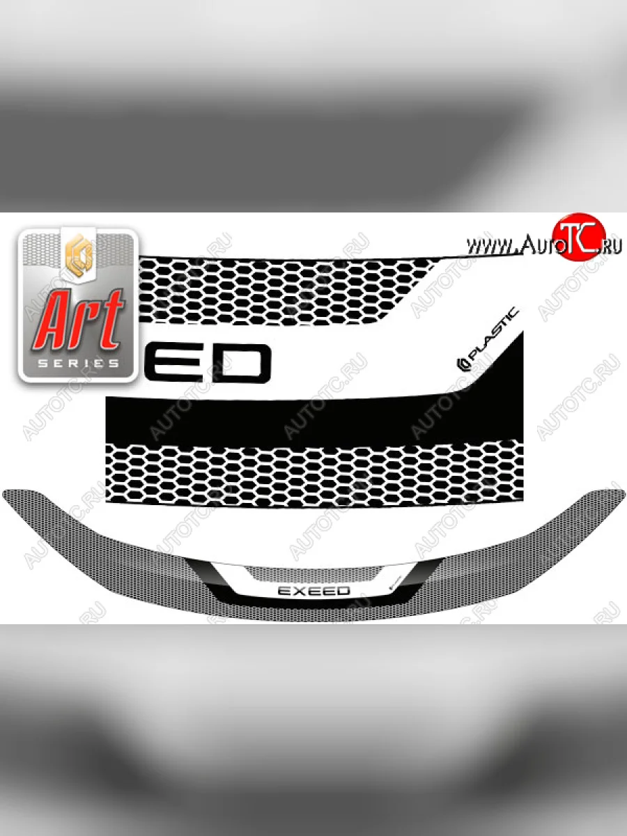 Дефлектор капота CA-Plastic EXEED TXL  дорестайлинг (2020-2021) (серия ART белая)  в Перми Пермском крае
