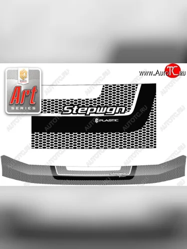Дефлектор капота CA-Plastic (серия ART белая) Honda StepWagon  RF3,RF4 (2003-2005) минивэн рестайлинг