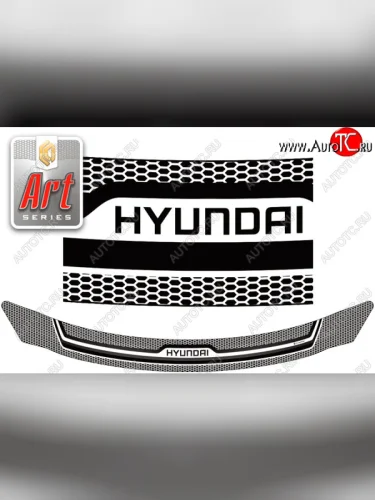 Дефлектор капота CA-Plastic (серия ART белая) Hyundai I30 2 GD дорестайлинг, хэтчбэк 5 дв. (2011-2015)