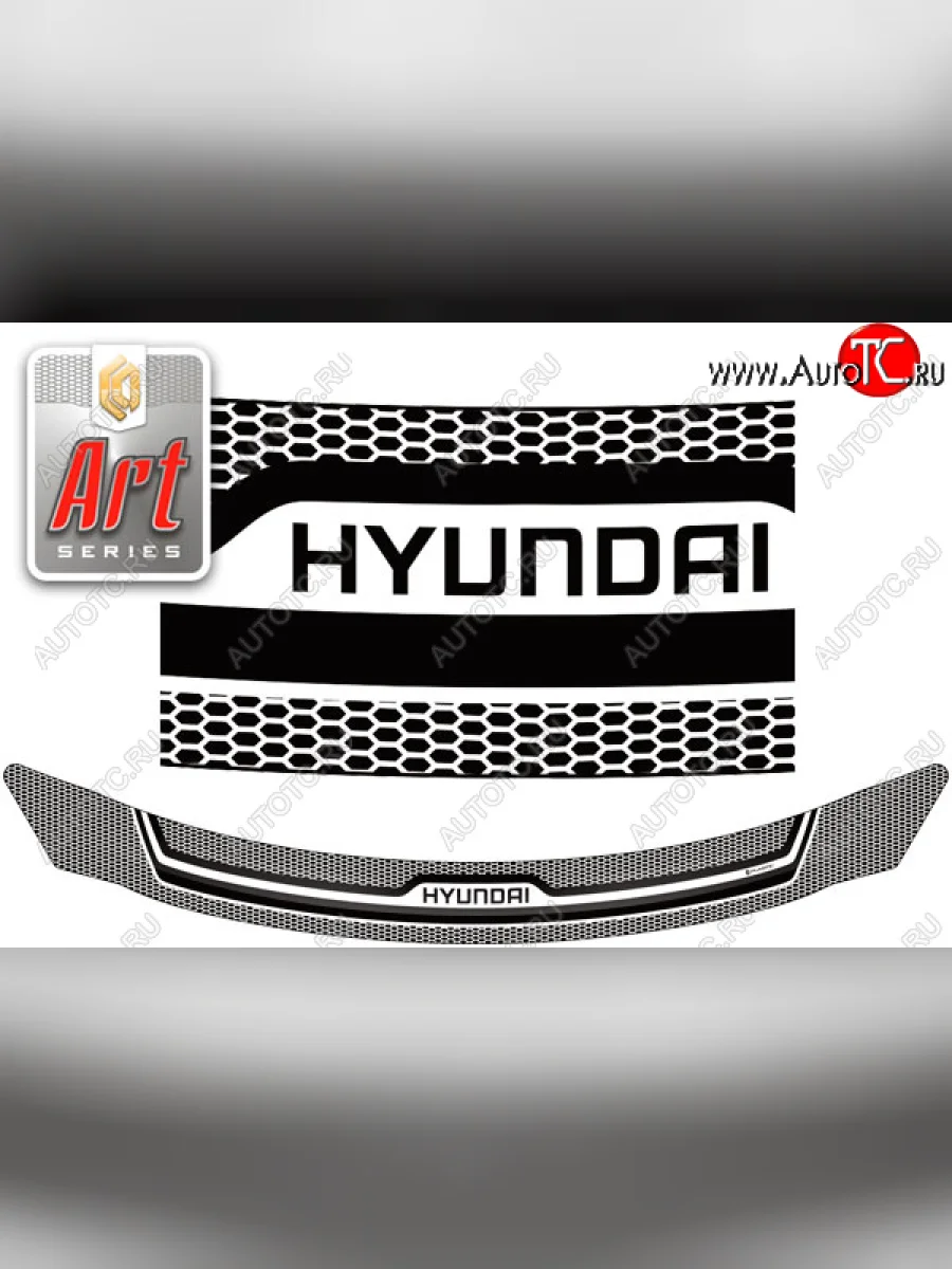 Дефлектор капота CA-Plastic Hyundai I30 2 GD дорестайлинг, хэтчбэк 5 дв. (2011-2015) (серия ART белая)  в Перми Пермском крае