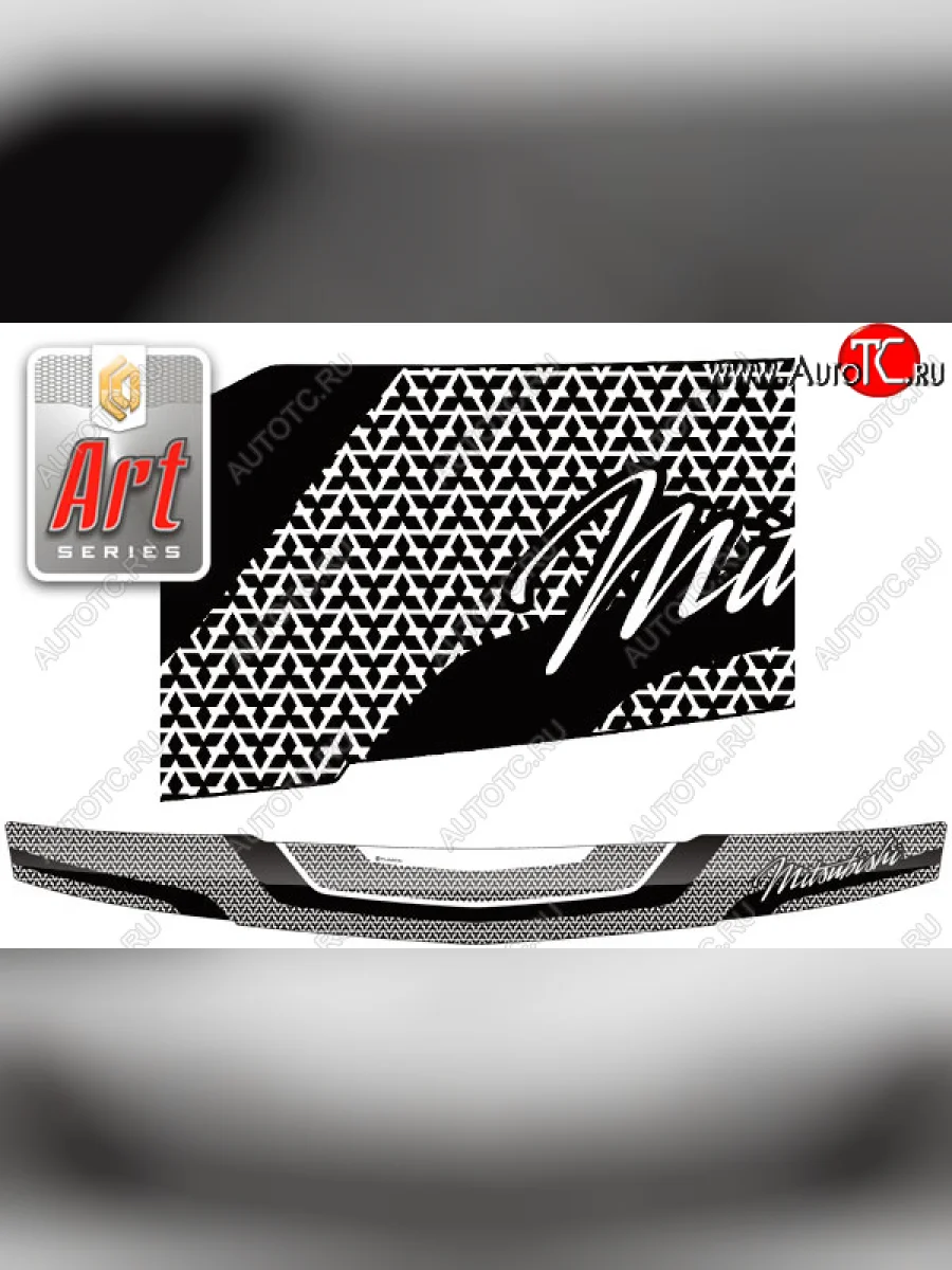 Дефлектор капота CA-Plastic Mitsubishi Triton KA/KB Picap DoubleCab (2005-2015) (серия ART белая)  в Керчи Республика Крым