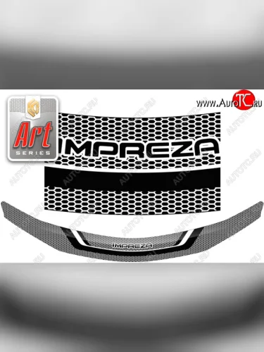 Дефлектор капот CA-Plastic (серия ART белая) Subaru Impreza GE седан (2007-2012)