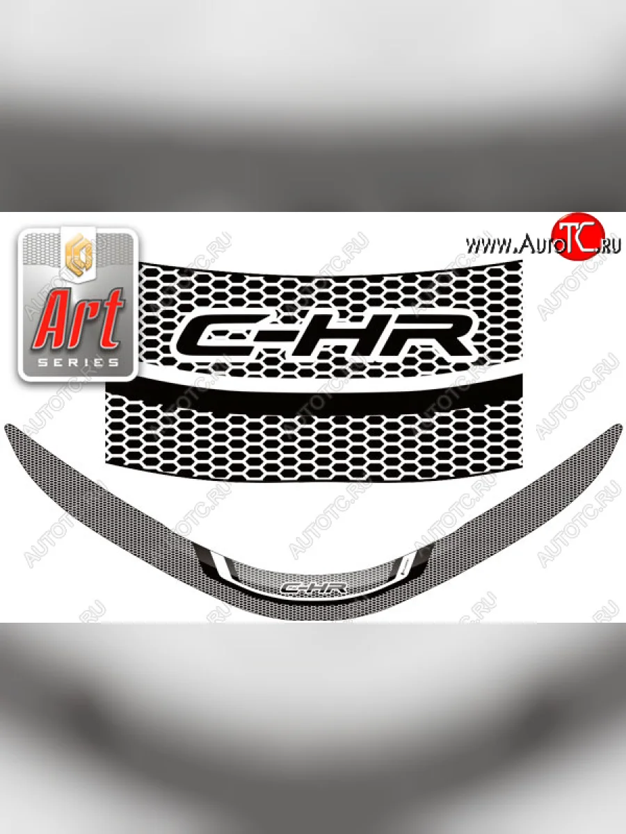 Дефлектор капот CA-Plastic Toyota C-HR NGX10, ZGX10 рестайлинг (2019-2025) (серия ART белая)  в Самаре Самарской области