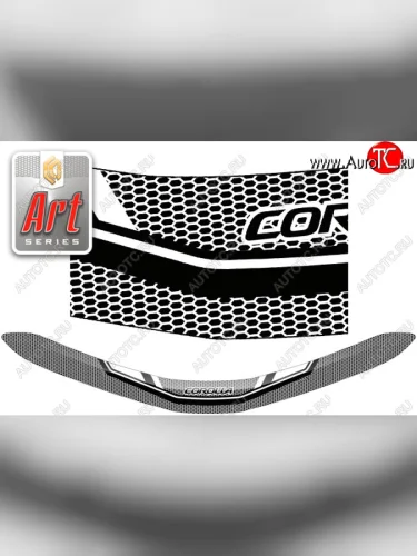 Дефлектор капот CA-Plastic (серия ART белая) Toyota Corolla E210 седан дорестайлинг (2018-2022)