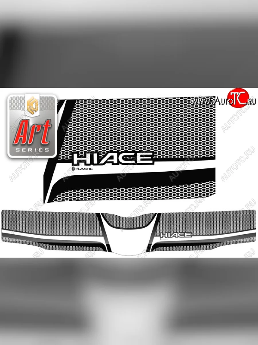 Дефлектор капота (правый руль) CA-Plastic Toyota Hiace H200 минивэн (Япония) дорестайлинг  (2004-2007) (серия ART белая)  в Самаре Самарской области