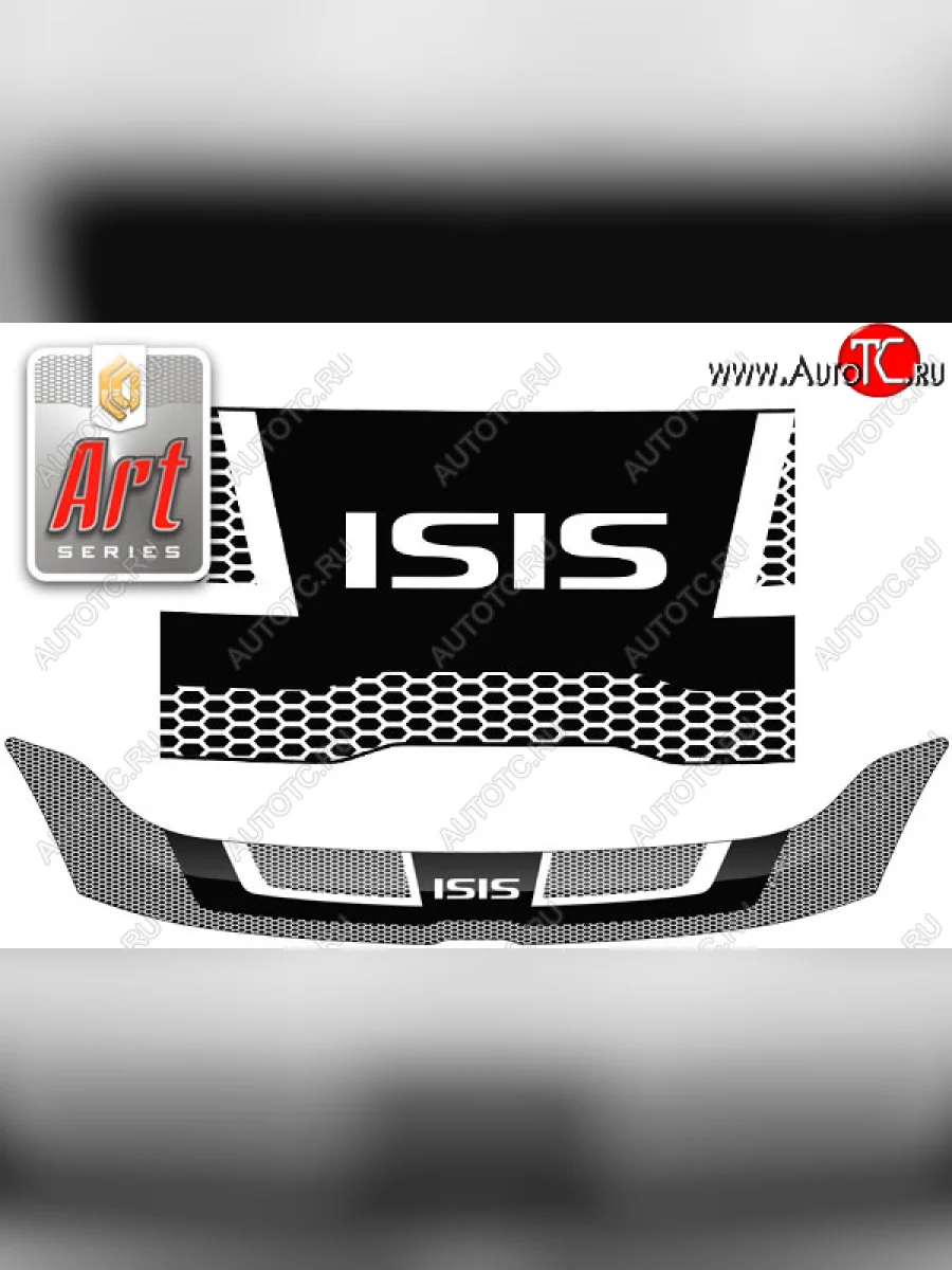 Дефлектор капота CA-Plastic Toyota Isis XM10 2-ой рестайлинг (2009-2017) (серия ART белая)  в Керчи Республика Крым