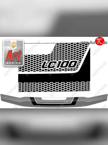 Дефлектор капота CA-Plastic (серия ART белая) Toyota Land Cruiser 10 100 1-ый рестайлинг (2002-2005)