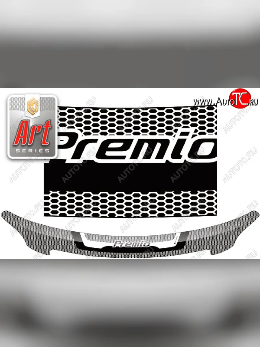 Дефлектор капота CA-Plastic Toyota Premio T260 дорестайлинг (2007-2010) (серия ART белая)  в Воронеже Воронежской области