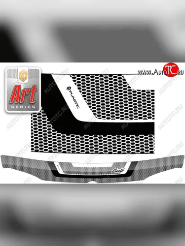 Дефлектор капота CA-Plastic (серия ART белая) Volkswagen Golf  4 Mk4 (1997-2003) хэтчбэк 5 дв.
