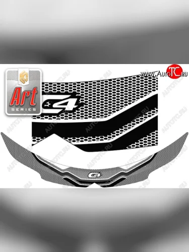 Дефлектор капота CA-Plastic (серия ART графит) CITROEN C4 (2008-2011)  рестайлинг, хэтчбэк 3 дв.,  рестайлинг, хэтчбэк 5 дв.