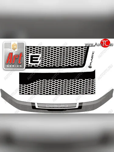 Дефлектор капота CA-Plastic (серия ART графит) KIA Mohave HM2 (2019-2022)