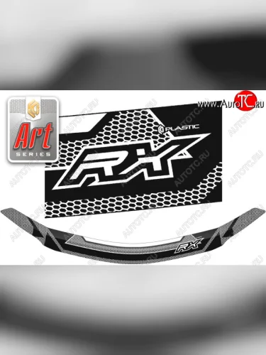Дефлектор капота CA-Plastic (серия ART графит) Lexus RX350L AL20 рестайлинг (2019-2022)
