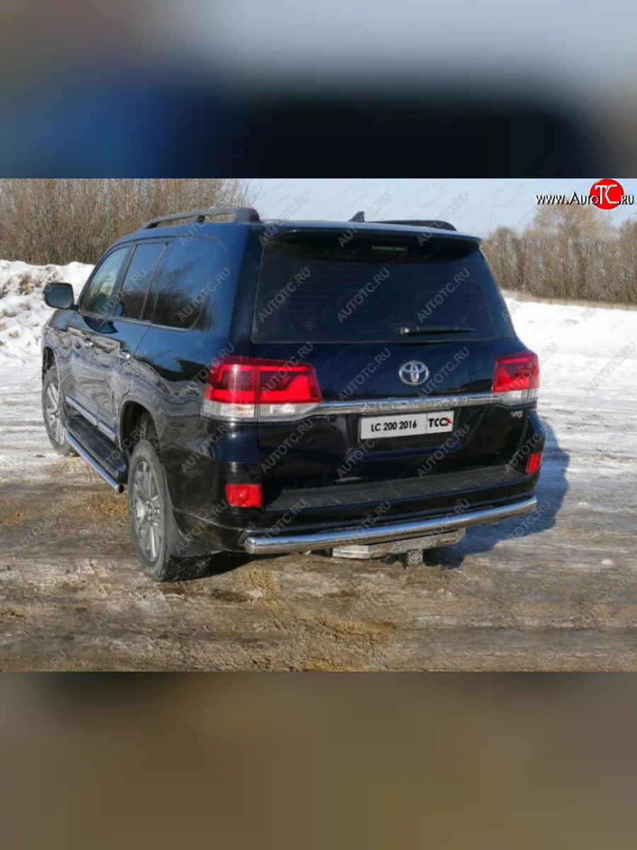 Защита заднего бампера (овальная, d75х42 мм) TCC  Toyota Land Cruiser (2015-2021) 200  в Керчи Республика Крым
