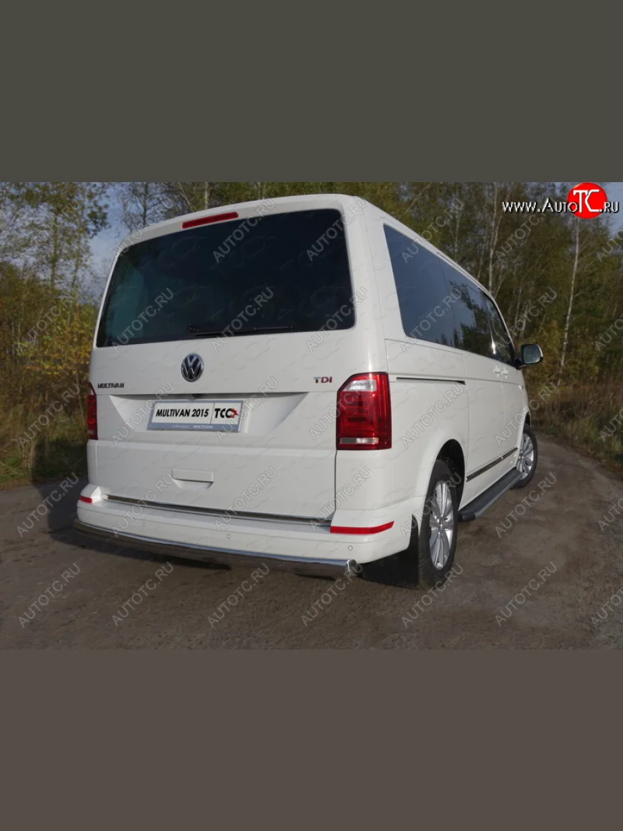 Защита заднего бампера (овальная, d75х42 мм) TCC Volkswagen Multivan T6 дорестайлинг (2016-2019)  в Керчи Республика Крым
