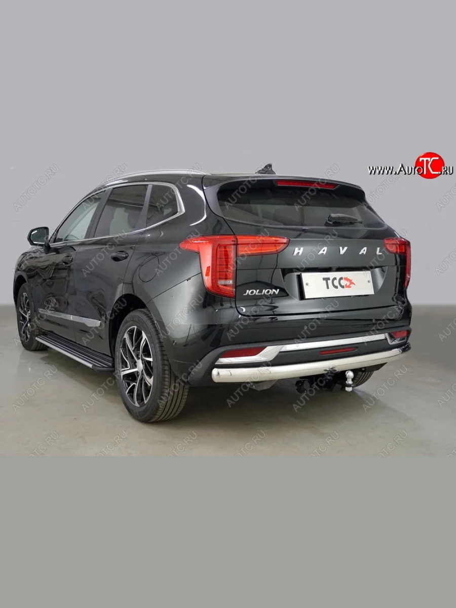 Защита заднего бампера (1.5 2WD, овальная, d75х42 мм) TCC  Haval Jolion (2020-2024)  в Керчи Республика Крым
